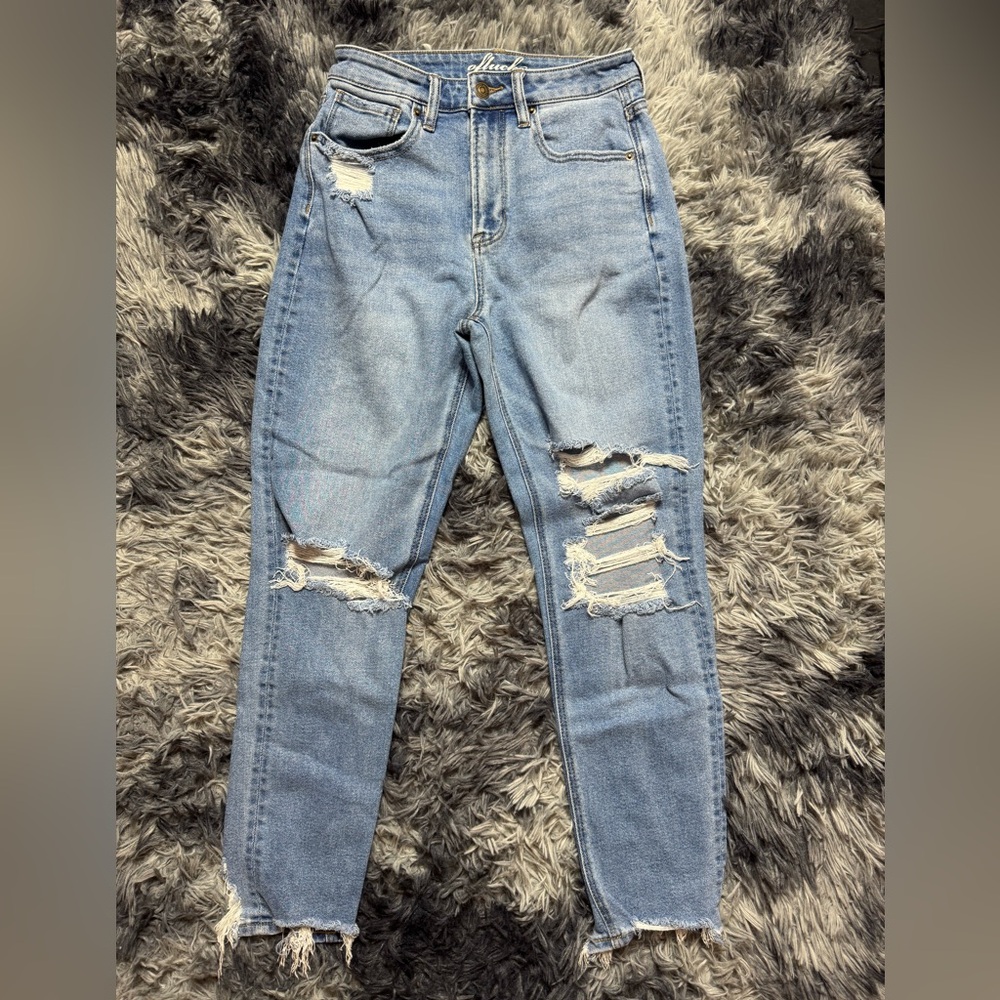Ofluck Distressed Blue Women's Jeans